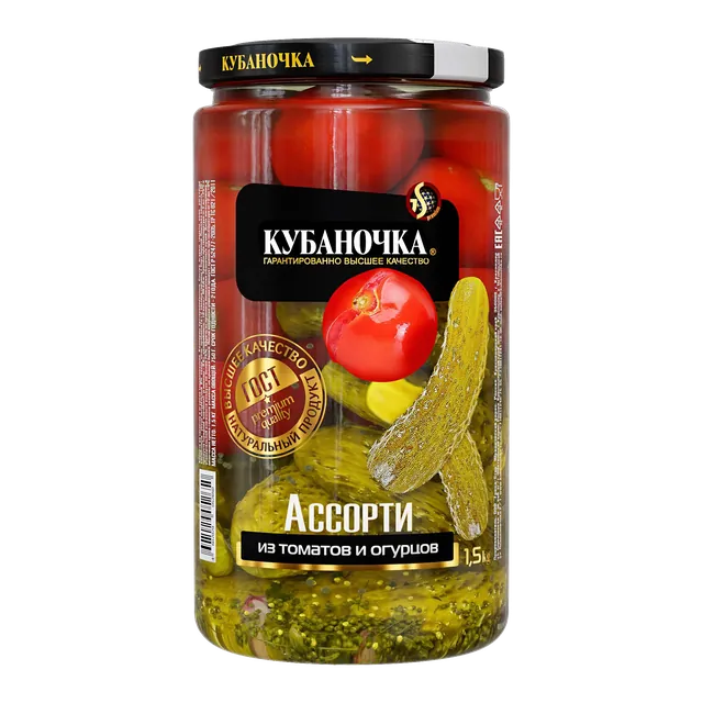 Ассорти томаты/огурцы, 1500 г