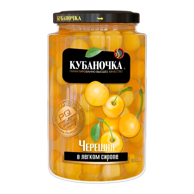 Черешня желтая в легком сиропе, 520 г