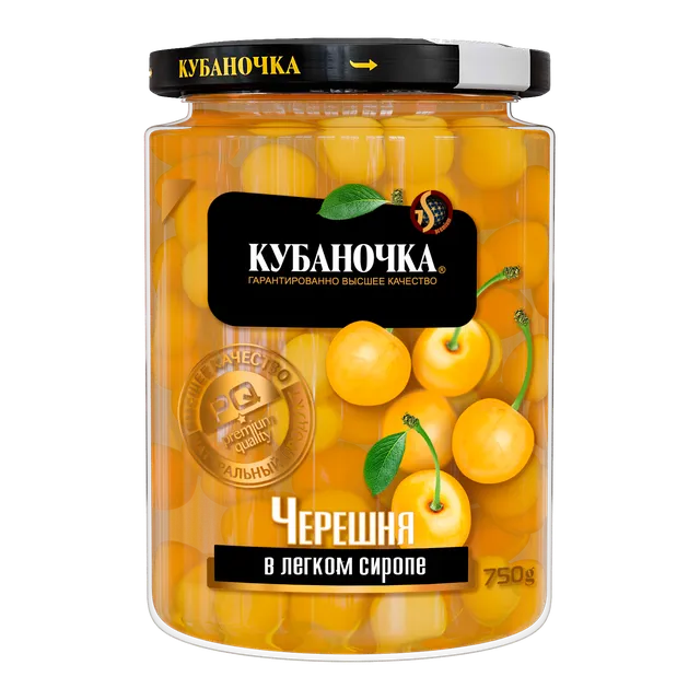 Черешня желтая в легком сиропе, 750 г