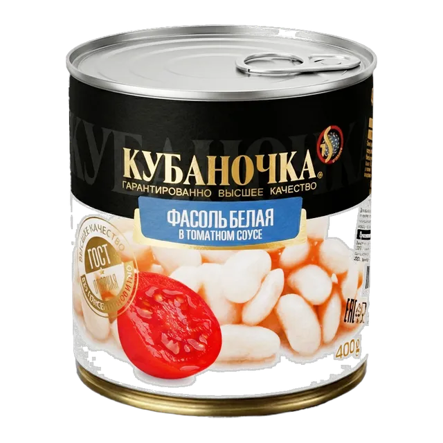 Фасоль в томатном соусе белая, 400 г