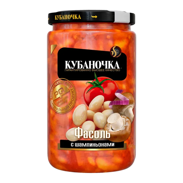 Фасоль с шампиньонами, 370 г