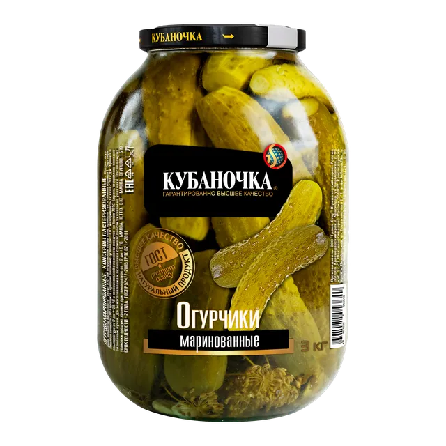 Огурцы маринованные, 3000 г