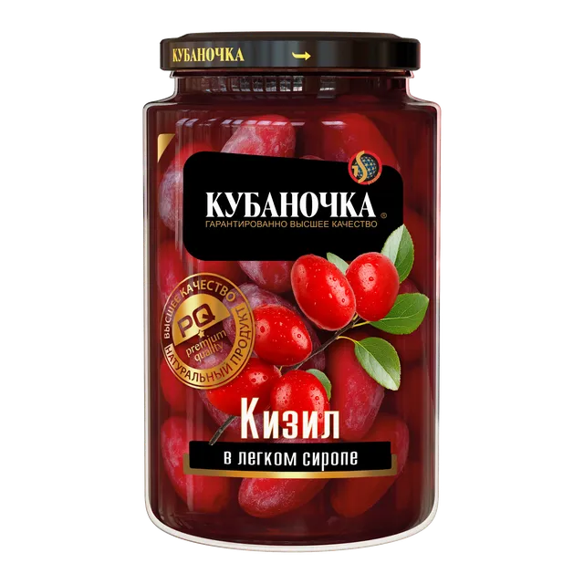 Кизил в легком сиропе, 540 г