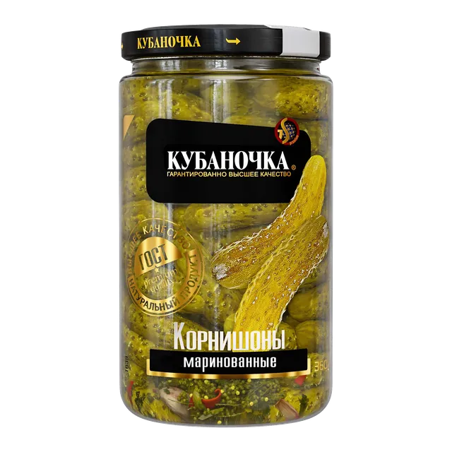 Корнишоны маринованные огурчики 3-6 см, 360 г