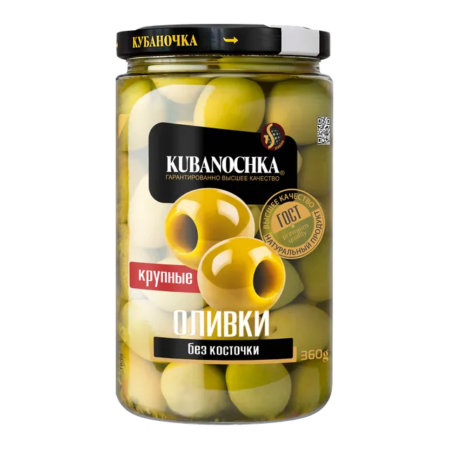 Оливки без косточки (крупные), 360 г