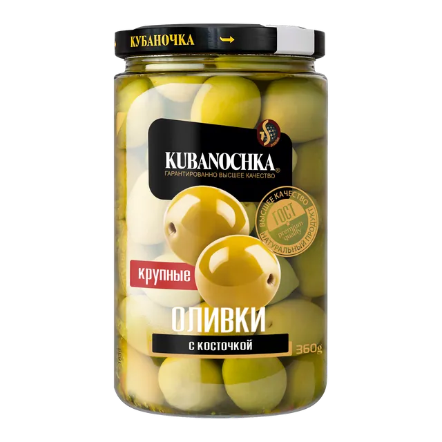 Оливки с косточкой (крупные), 360 г