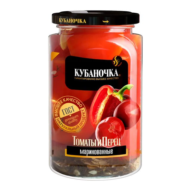 Томаты маринованные со сладким перцем, 1500 г